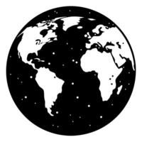 planet map globe black silhouette illustration vector