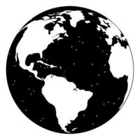 planet map globe black silhouette illustration vector
