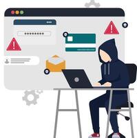 hacker stealing user data illustration vector