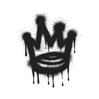Spray Paint Graffiti Crown, sprayed icon crown isolated on white background. King symbol graffiti oversprayed in black on white. vector