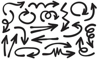 set of hand drawn arrows . doodle design elements. Illustration on white background.for business infographic, banner, web and concept design. vector