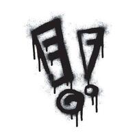 Spray Paint Graffiti question mark, exclamation mark Sprayed icon isolated on white background. graffiti No symbol Warning sign with overspray in black on white. vector