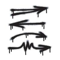 Spray Paint Graffiti arrow, sprayed icon arrow isolated on white background. Arrow symbol graffiti sprayed in black on white. vector