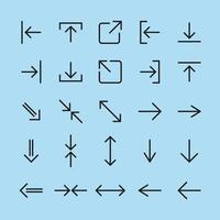 Line Arrow icon set. illustration, flat design vector