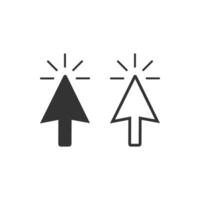Pointer, cursor, arrow icon. illustration, flat design. vector