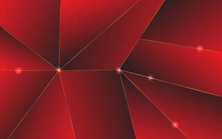 dark polygonal background red gold lines. eps 10 vector