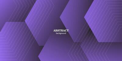 abstract purple gradient hexagon shape decoration background. vector