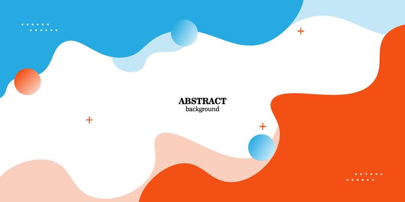 Orange and blue geometric business banner design. Creative banner design with wave shapes and lines for template.