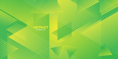 Geometric abstract background. green triangle shapes with lines stripe and light composition vector