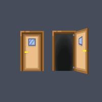 door and open door graphic design for simple animation vector