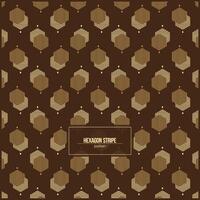 hexagon pattern with stripe style and dark brown background vector