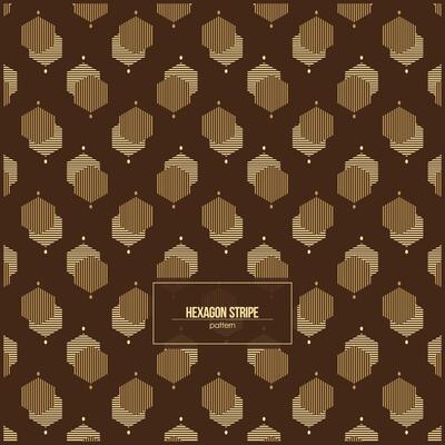hexagon pattern with stripe style and dark brown background