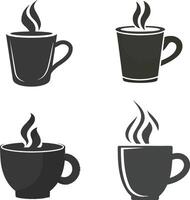 café taza icono colocar. tazas de café té recopilación. caliente bebida icono vector