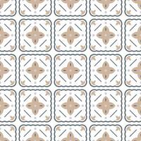 seamless ornamental geometric pattern. Tile mosaic floor texture. Beige and white design. Elegant ornate background vector