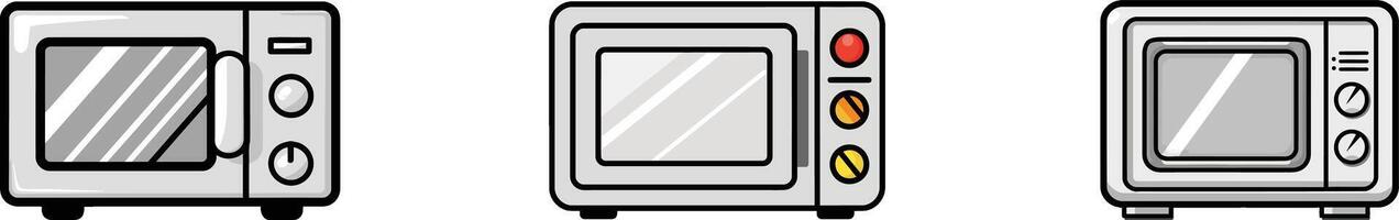 three different types of ovens on a white background vector