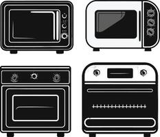 four different types of ovens and microwaves on a white background vector