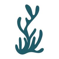 Algae. Underwater life. Coral. Abstract Seaweed Shape. Aesthetic Element. vector