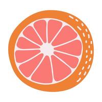 Grapefruit in the style of nursery art. Hand drawn abstract fruit in boho style. vector