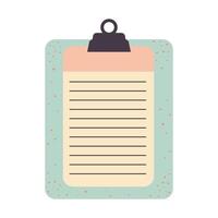 Memo notepad with pin. Cute lined notebook template for notes. vector