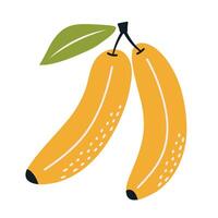 Bananas in the style of nursery art. Hand drawn abstract fruit in boho style. vector