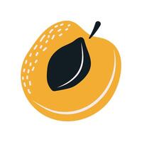 Apricot in the style of nursery art. Hand drawn abstract fruit in boho style. vector