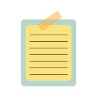 Memo notepad with sticky tape. Cute lined notebook template for notes. Workbook for school, planner, personal organizer. vector