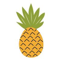 Pineapple in the style of nursery art. Hand drawn abstract fruit in boho style. vector