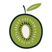 Kiwi in the style of nursery art. Hand drawn abstract fruit in boho style. vector