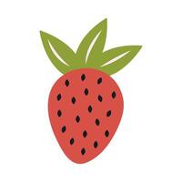 Strawberry in the style of nursery art. Hand drawn abstract fruit in boho style. vector