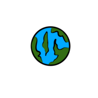 planet icon in outer space with a transparent background png