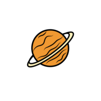 planet icon in outer space with a transparent background png
