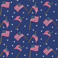 American patriotic seamless pattern with US flags vector
