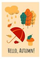 Autumn bold poster with text Hello, Autumn vector