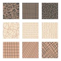 Neutral Beige Square Backgrounds with Abstract Line Texture vector