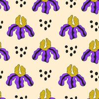 Modern Iris Seamless Pattern with dots vector