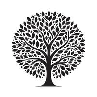 Tree Silhouette in Black Format with Editable Transparent Background vector