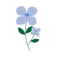 Blue Flower Cartoon Images . Element to decorate books, greeting cards, print clothes, violins, patterns and ornaments. vector