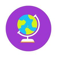 Globe icon in flat color style. vector
