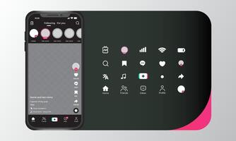App Interface Template Set With Smartphone vector