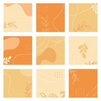 Set square autumn backgrounds for social media posts vector