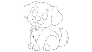 outline of dog in cartoon style isolated white background vector