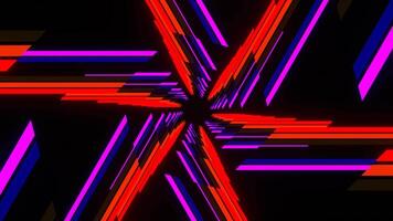 Rainbow Hexagonal Neon Line Moving Lighting Background VJ Loop in 4K video
