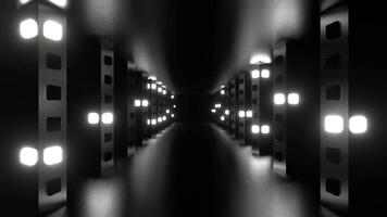 White Return Movement Along Strobe Corridor Background VJ Loop in 4K video