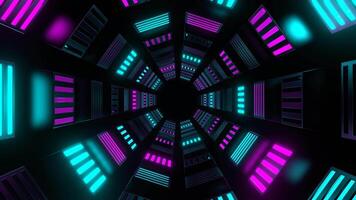Cyan and Pink Reverse Slowed Strobe Tunnel Background VJ Loop in 4K video