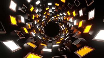 Orange and White Slowed Rotation Strobe Tunnel Background VJ Loop in 4K video
