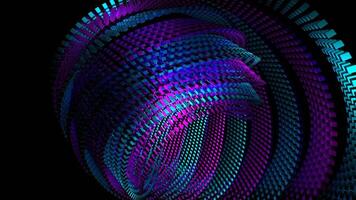 Pink and Cyan Abstract Rotation of Cubic Rings Background VJ Loop in 4K video