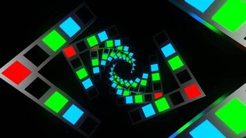Multicolor Slow Strobe Spiral Tunnel Background VJ Loop in 4K video