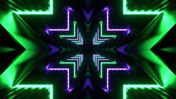 Purple and Turquoise Neon Tunnel Large Number of Angle Background VJ Loop in 4K video