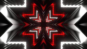 Red and White Neon Tunnel Large Number of Angle Background VJ Loop in 4K video