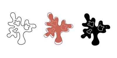 A small set with one coral in different colors. Doodles clip art for your projects. vector